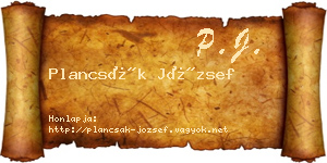 Plancsák József névjegykártya